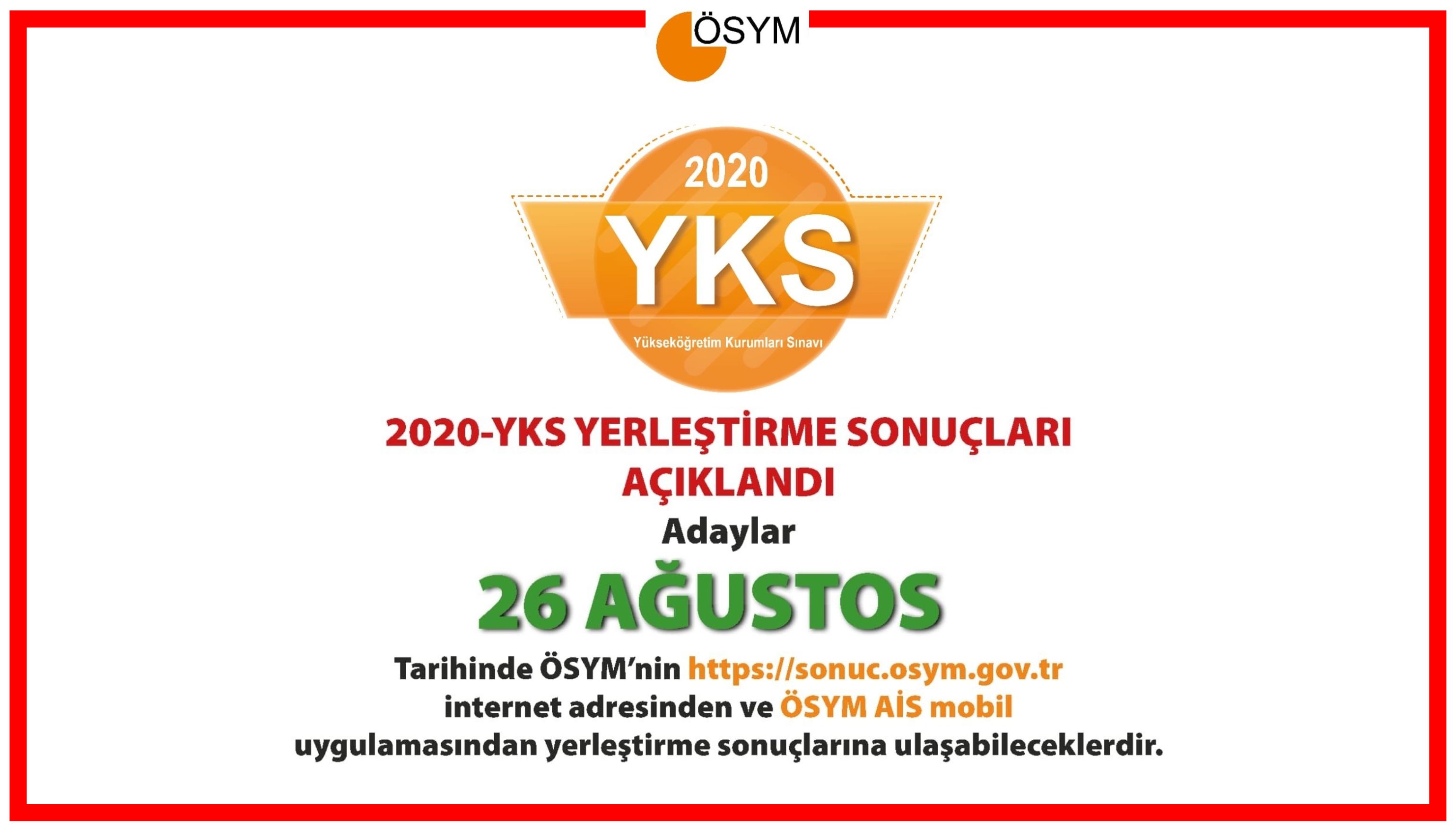 YKS yerleştirme sonuçları açıklandı