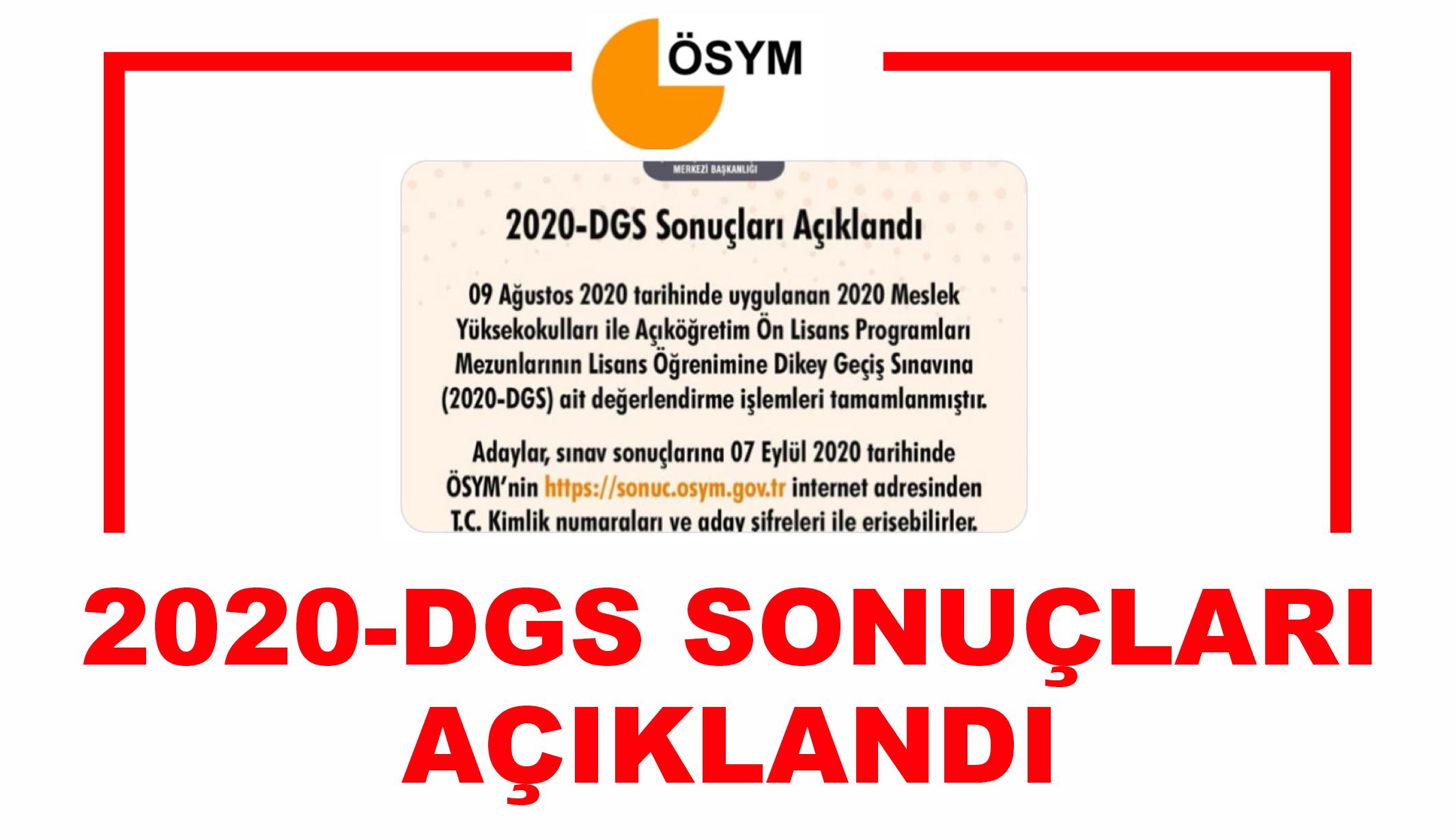 2020-DGS sonuçları açıklandı