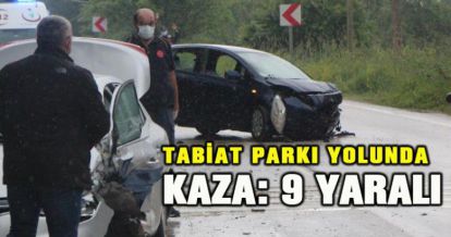 Abant Tabiat Parkı yolunda meydana gelen trafik kazasında 1'i çocuk toplam 9 kişi yaralandı