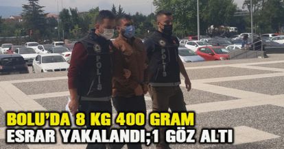 Bolu'da, 8 kilo 400 gram esrar yakalandı: 1 gözaltı