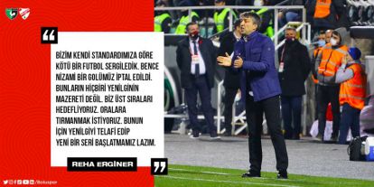 Erginer, "Yenilgiyi telafi etmemiz lazım"