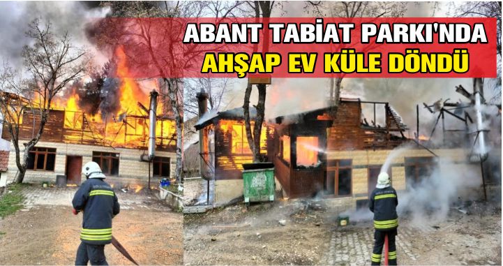 ABANT TABİAT PARKI'NDA AHŞAP EV KÜLE DÖNDÜ