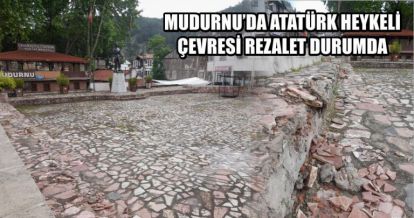 MUDURNU'DA ATATÜRK HEYKELİ ÇEVRESİ REZALET DURUMDA