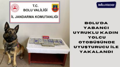 BOLU'DA YABANCI UYRUKLU KADIN  YOLCU OTOBÜSÜNDE UYUŞTURUCU İLE YAKALANDI