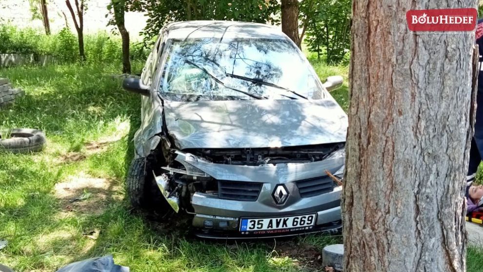 MUDURNU'DA AĞACA ÇARPAN OTOMOBİLİN SÜRÜCÜSÜ YARALANDI