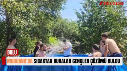 MUDURNU'DA SICAKTAN BUNALAN GENÇLER ÇÖZÜMÜ BULDU