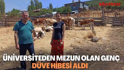 ÜNİVERSİTEDEN MEZUN OLAN GENÇ DÜVE HİBESİ ALDI