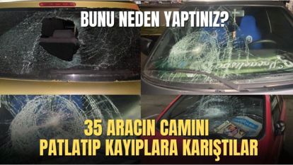 35 ARACIN CAMINI PATLATIP KAYIPLARA KARIŞTILAR