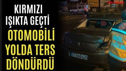 ÇARPTIĞI OTOMOBİLİ YOLDA TERS DÖNDÜRDÜ