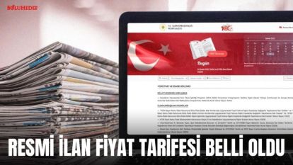 RESMİ İLAN FİYAT TARİFESİ BELLİ OLDU