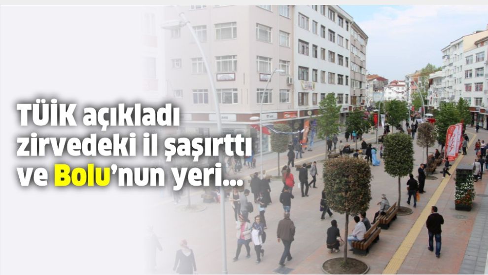 TÜİK açıkladı zirvedeki il şaşırttı ve Bolu'nun yeri…