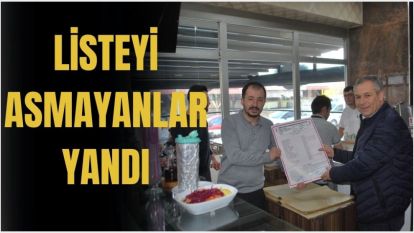 Listeyi asmayan yandı…