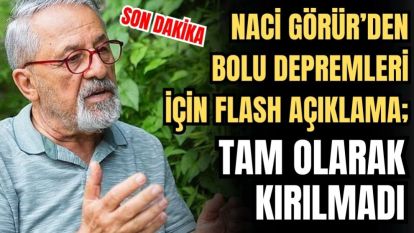 Naci Görür'den Bolu depremi için flaş açıklama: Tam olarak kırılmadı