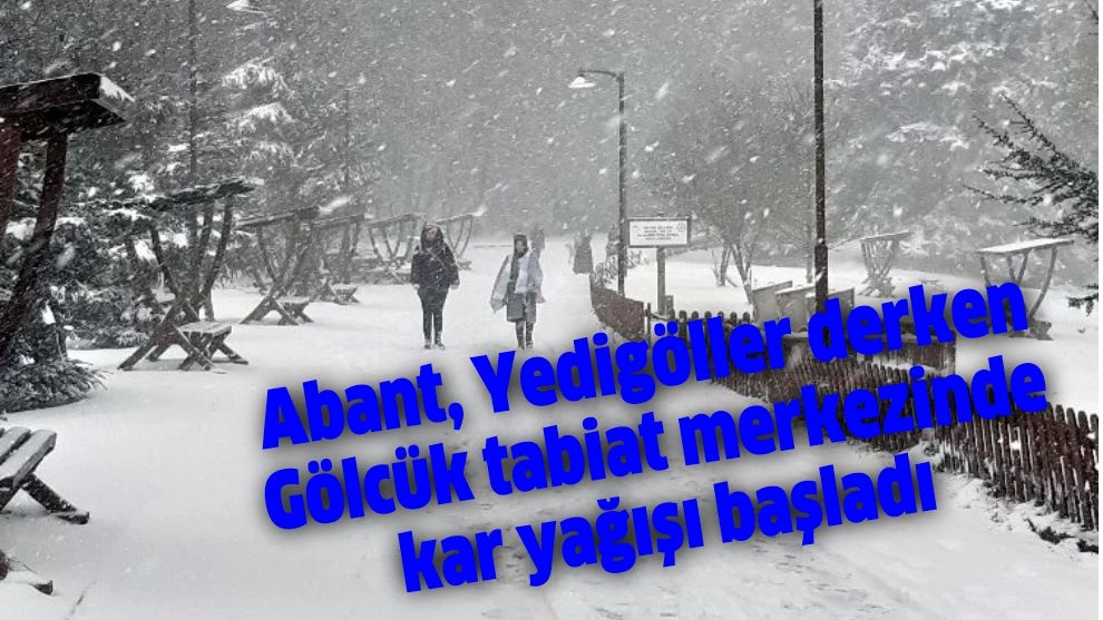 Gölcük tabiat merkezinde kar yağışı başladı