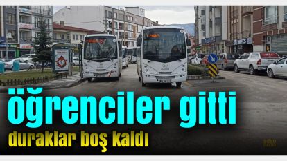 Bolu'da öğrencilerin dönem arası tatili sonrası otobüs duraklarında yoğunluk azaldı