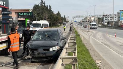 Bariyeri aşan otomobil D-100'den caddeye uçtu : 2 yaralı