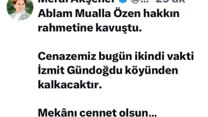 Meral Akşener hayatını kaybeden ablası için Kocaeli'ye geliyor