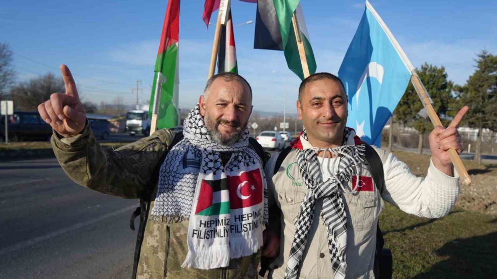 İstanbul’dan Ankara’ya Filistin’e özgürlük için yürüyorlar: 270 kilometre geride kaldı