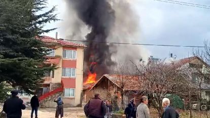 Bolu'da yangında ev, ahır ve samanlık yandı; 2 hayvan kesildi