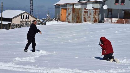 Yüksek kesimlerde kış, şehir merkezinde bahar yaşanıyor