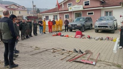 Taşkesti'de olası orman yangınlarına karşı eğitim tatbikatı düzenlendi.