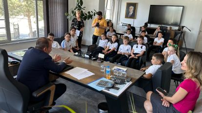 Mevlana İlkokulu öğrencilerinden Başkan Özcan'a ziyaret