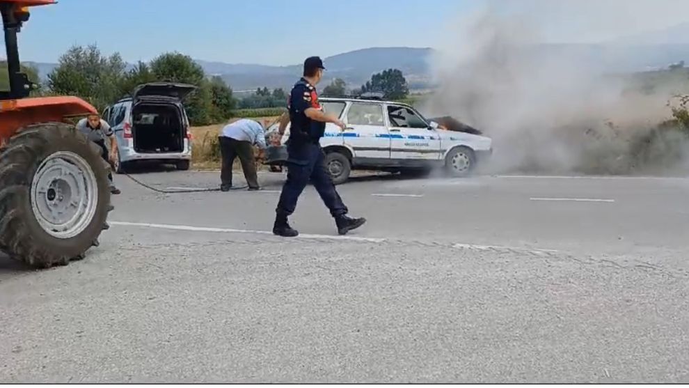 Toros önce kaza yaptı, Sonra alev aldı