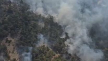 Bolu'da yanan alanlar helikopter kamerası ile görüntülendi