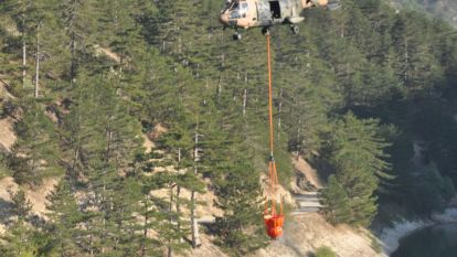 Bolu'daki yangına havadan 775 ton su atıldı