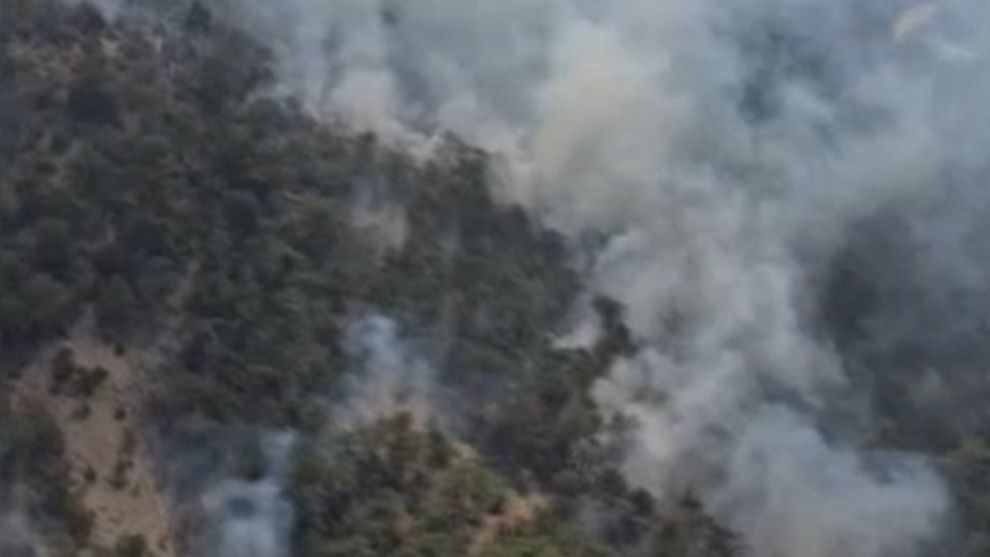 Bolu'da yanan alanlar helikopter kamerası ile görüntülendi