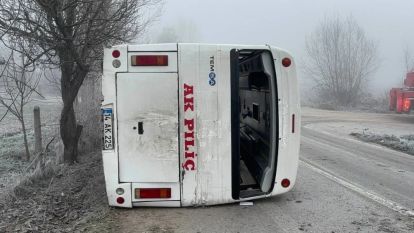 Bolu'da Akpiliç'in işçi servisi devrildi: 9 yaralı