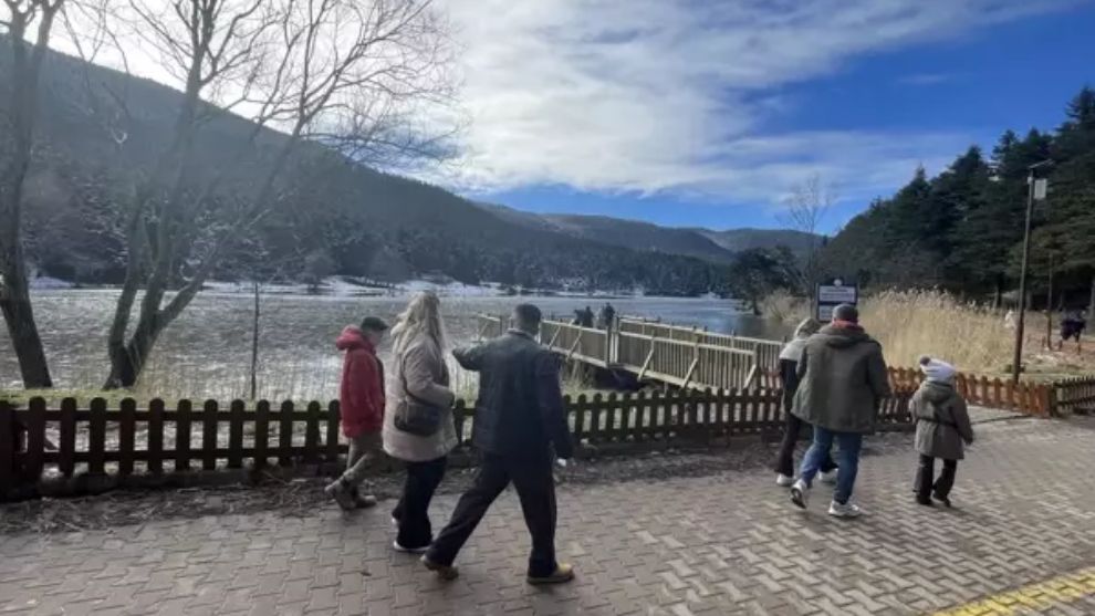 Bolu Gölcük Tabiat Parkı'nda Yarıyıl Tatili Yoğunluğu