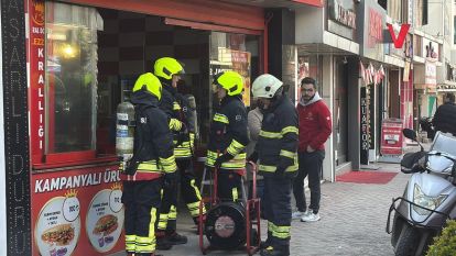 Tavuk döner dükkanında yangın paniği