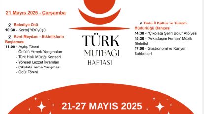 Bolu Valiliği Türk Mutfağı Haftası'nda Buluşalım çağrısında bulundu.