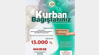Kurban bağışlarınızı Bolu Belediyesi Kabul Etmektedir...