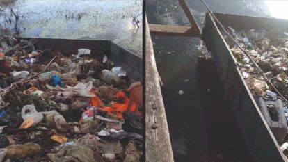Muhtardan örnek davranış: Çubuk Gölü'nü kendi traktörüyle temizledi