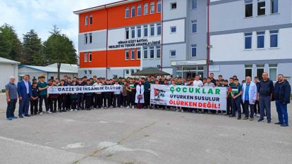 Bolu'da lise öğrencileri,  Filistin'e destek verdi
