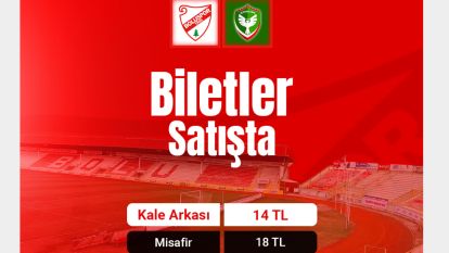 Boluspor -Amed SF Maçı Biletleri Satışta!