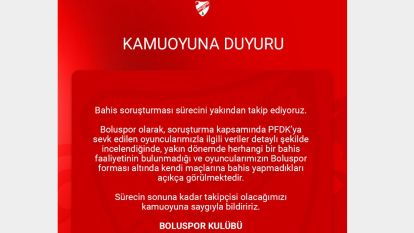 “Boluspor'dan bahis oynayan 7 futbolcunun ismi var”