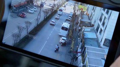 Uygulama noktasından kaçan motosikletli, drondan kaçamadı