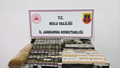 Bolu'da binlerce kaçak makaron ve tütün ele geçirildi