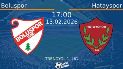 Boluspor- Hatayspor Maçı TV Ekranlarında...